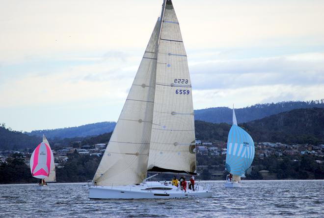 Wot If took line honours in today's RYCT winter race on the Derwent. ©  Peter Campbell